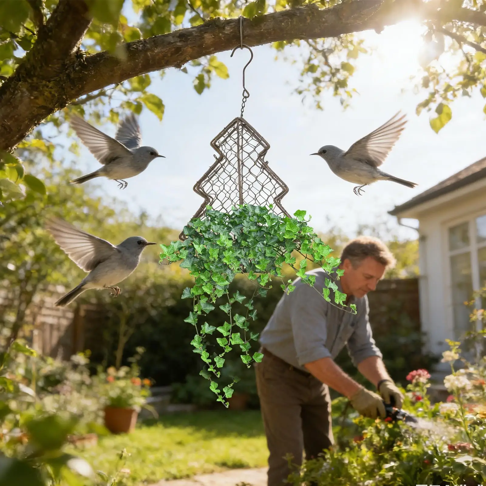 Humming Bird Houses Metal Handmade Nesting Shelter Iron Hummingbird Houses For Outside For Wren Sparrow Robin Parakeet Window