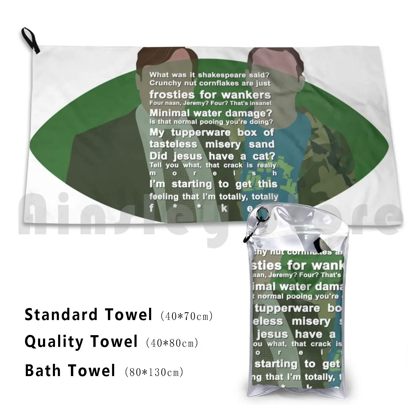 Peeperos Custom Towel Bath Towel Peep Show Tv Quote Quotes Mark Jez Jeremy Green Vector Awesome Amazeballs