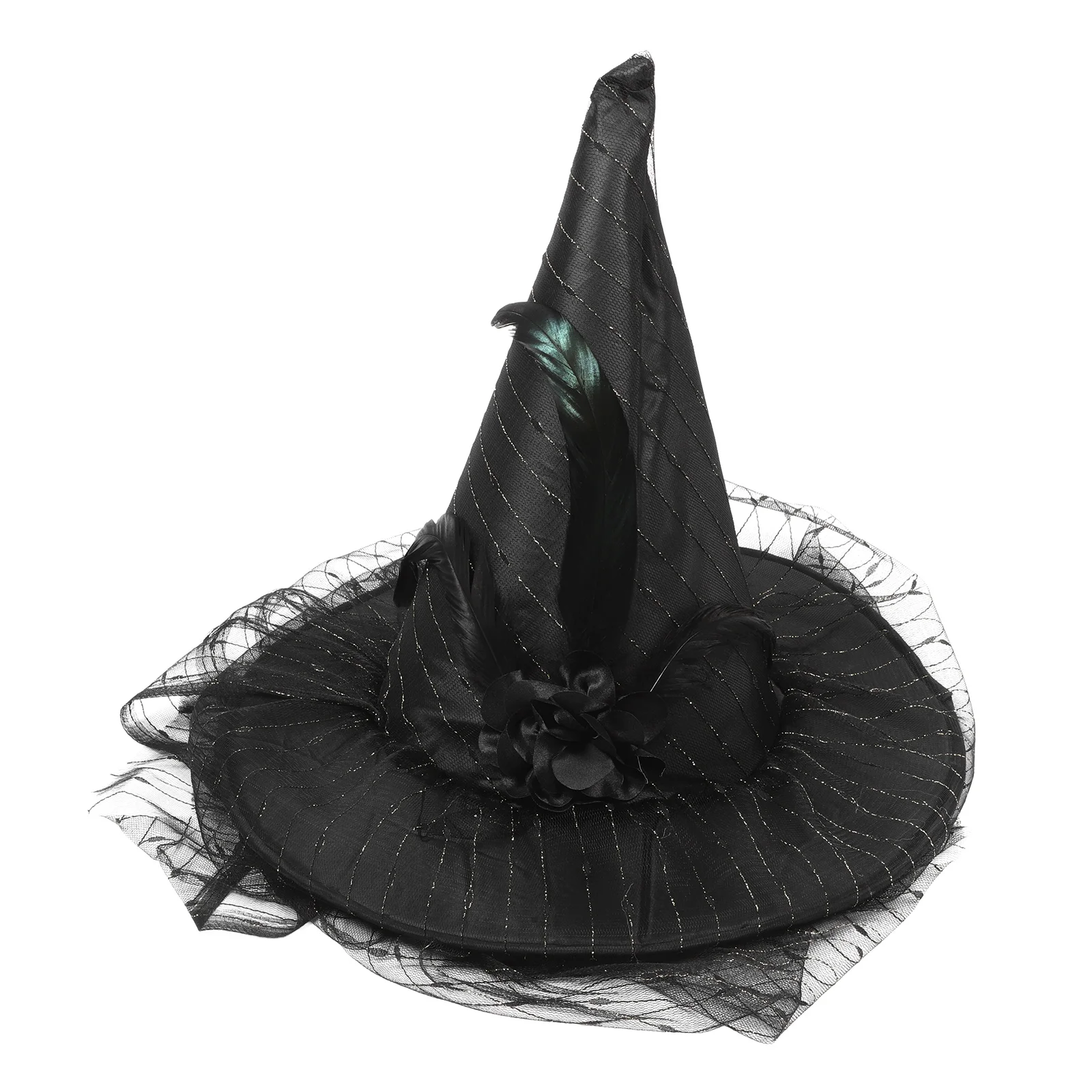 

Fashion Witch Hat Props Halloween Decorations Witches Women Cosplay Costume Fabric Adult
