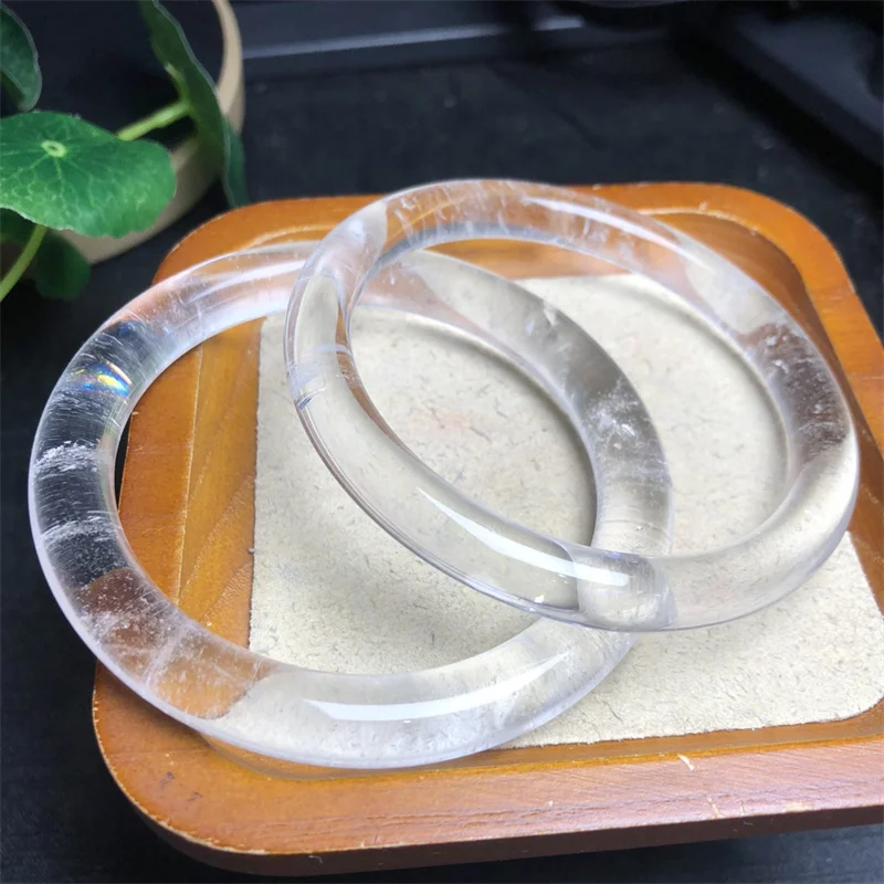 Natural Clear Quartz Bangle Crystal Reiki Healing Stone Fashion Jewelry Gifting Gift For Women 1pcs 53-57MM