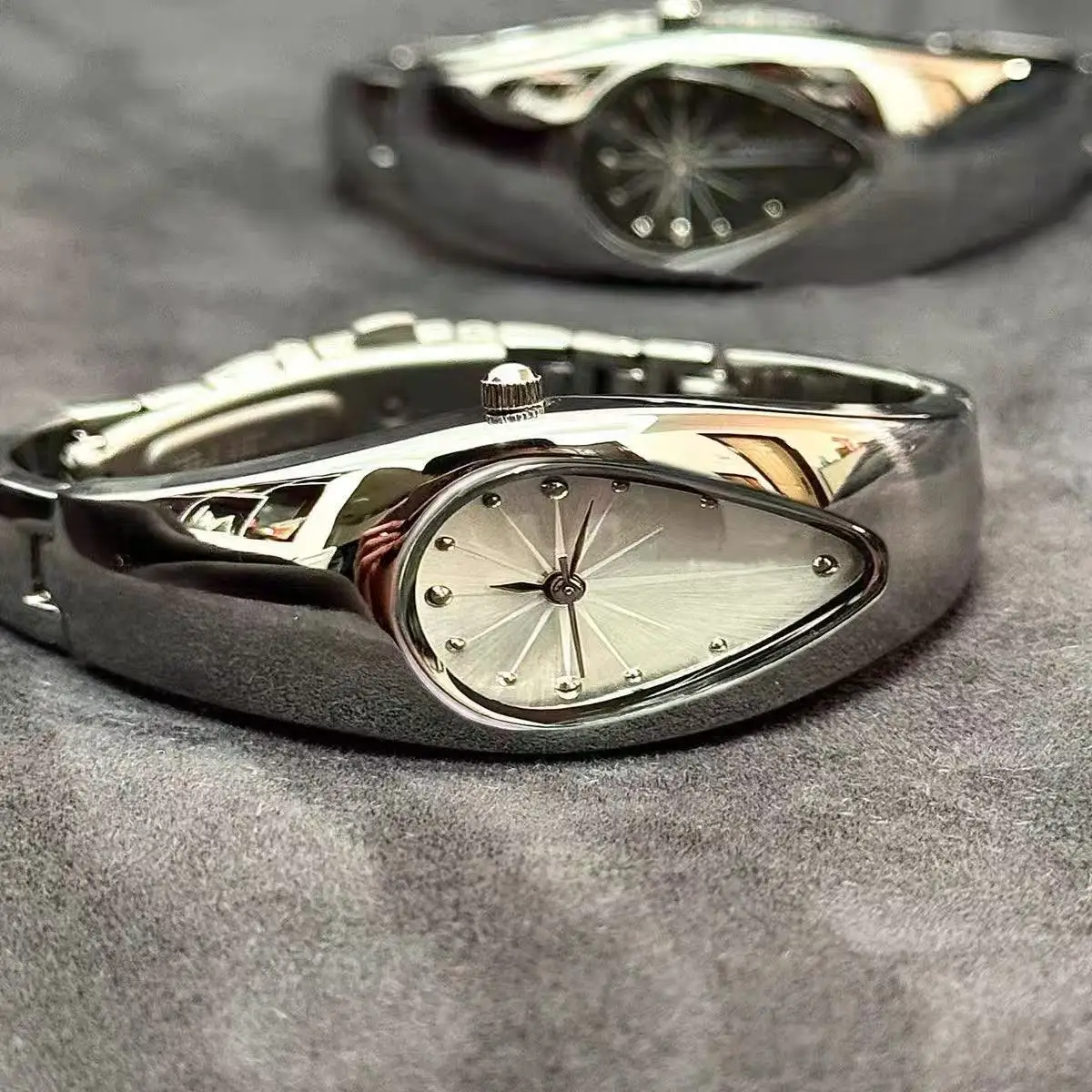 Pulseira exclusiva gota de água relógio de quartzo vintage masculino feminino y2k lâmina especial design de lâmina criativa relógio masculino de aço de alta qualidade