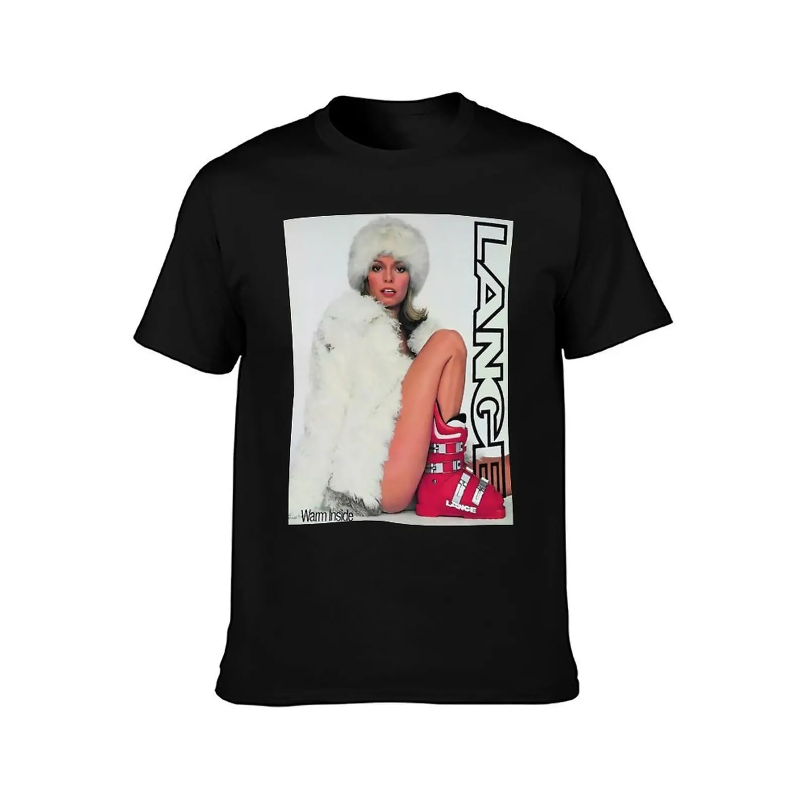 Lange Ski Girl Warm Inside T-Shirt, Summer Casual Cotton Tee, Oversized Streetwear Tops, Vintage Graphic Print, Unisex Men Women