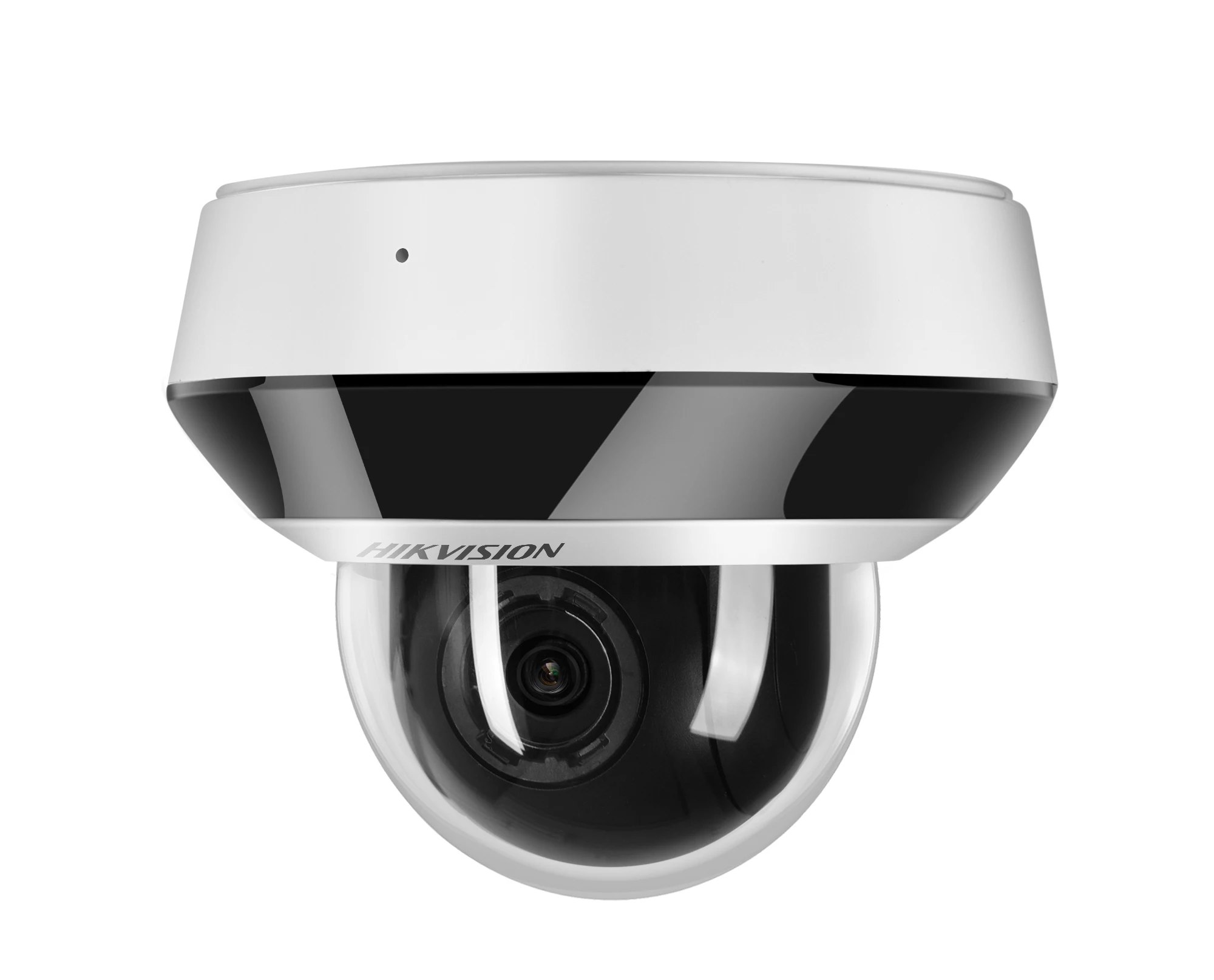 Cámara IP PTZ HIKVISION de 4MP, modelo DS-2DE2A404IWG1-E, con visión nocturna infrarroja, alimentación por PoE, para exteriores, tecnología Acusense, micrófono integrado, zoom óptico de 4x y lente de 2,8-12 mm, para videovigilancia.