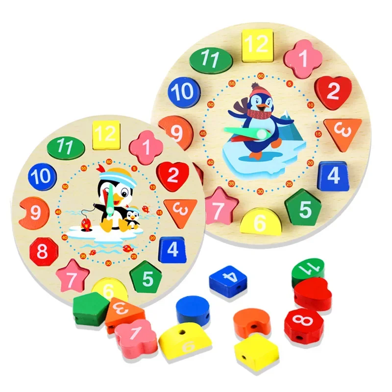 Montessori Wooden Toys for Babies 1 2 3 Years Boy Girl Gift Baby Development Games Wood Puzzle for Kids Educational Learning Toy