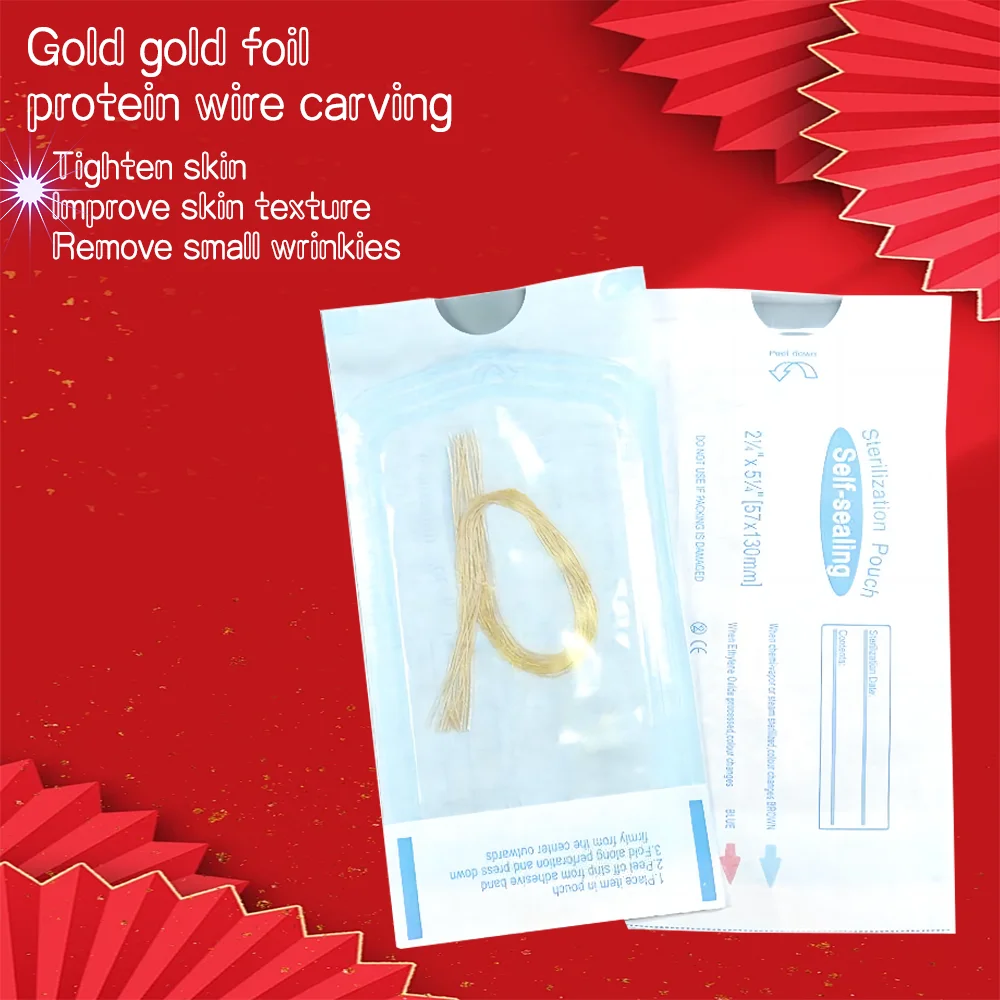 

1-10Bags 24K Gold Protein Line Collagen Facial Tensioners Anti-Aging Wrinkle Removal Face Filler Protein Thread 12-120Pcs