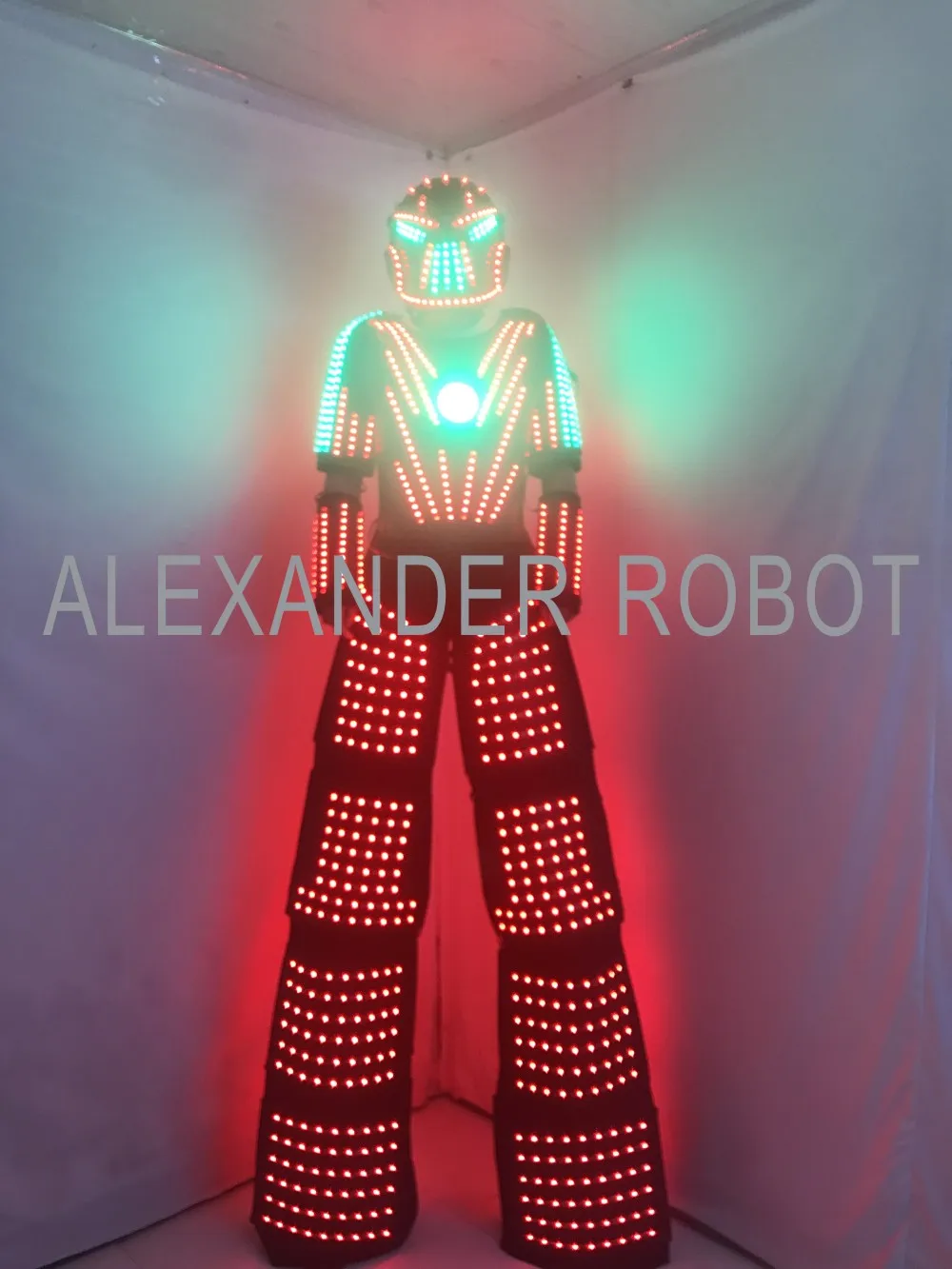 Traje LED Robot  Clothes Stilts Walker Costume  Suit Costume Helmet INCLOUR Laser Gloves