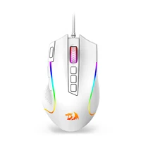 Ratón para juegos Redragon M612 Predator RGB Óptico con cable de 8000 DPI con 11 botones programables, blanco