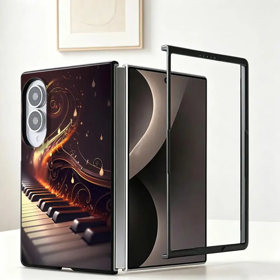 Case for Samsung Galaxy Z Fold 8 Z Fold8 Wide ZFold8 ZFold Wide Luxury Phone Cover Glow Piano Keys