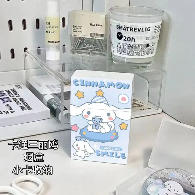 Sanrio Hello Kitty Cigarette Case Action Anime Figures My Melody Cinnamoroll Pochacco Cigarette Case Cute Smoke Ornaments Gifts