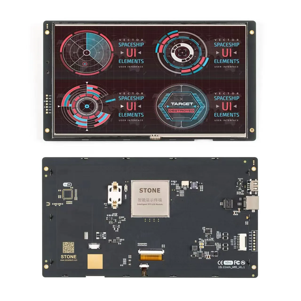 

SCBRHMI-10,1 ''полноцветный HMI Интеллектуальный ЖК-резистивный сенсорный дисплей, модуль прост в эксплуатации для базовых программаторов