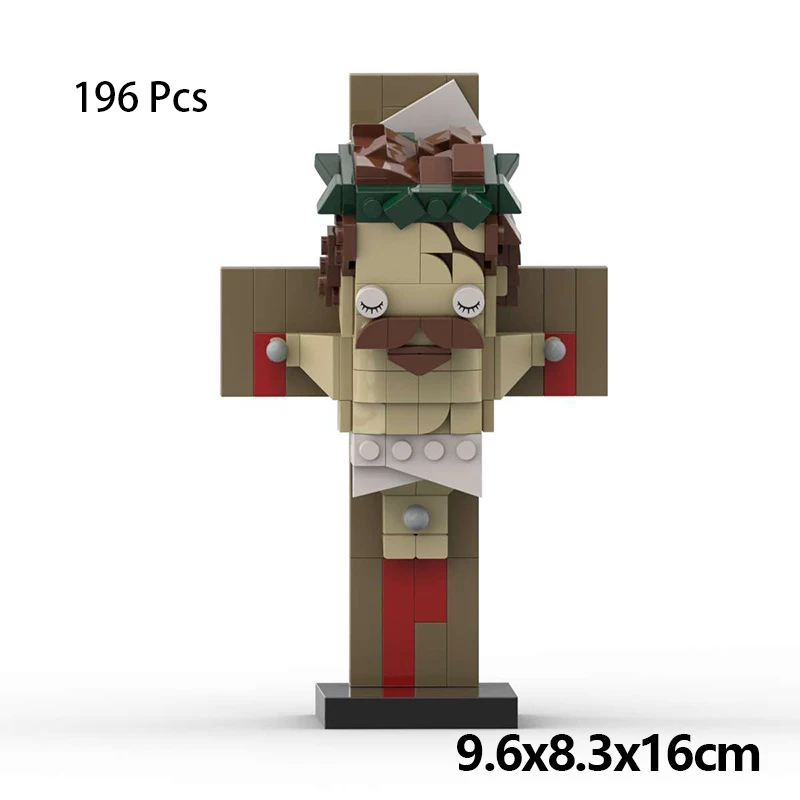 متوافق مع مكعبات بناء صليب يسوع MOC برأس مربع نموذج طوب ألعاب هدايا عيد الميلاد وعيد الفصح #6