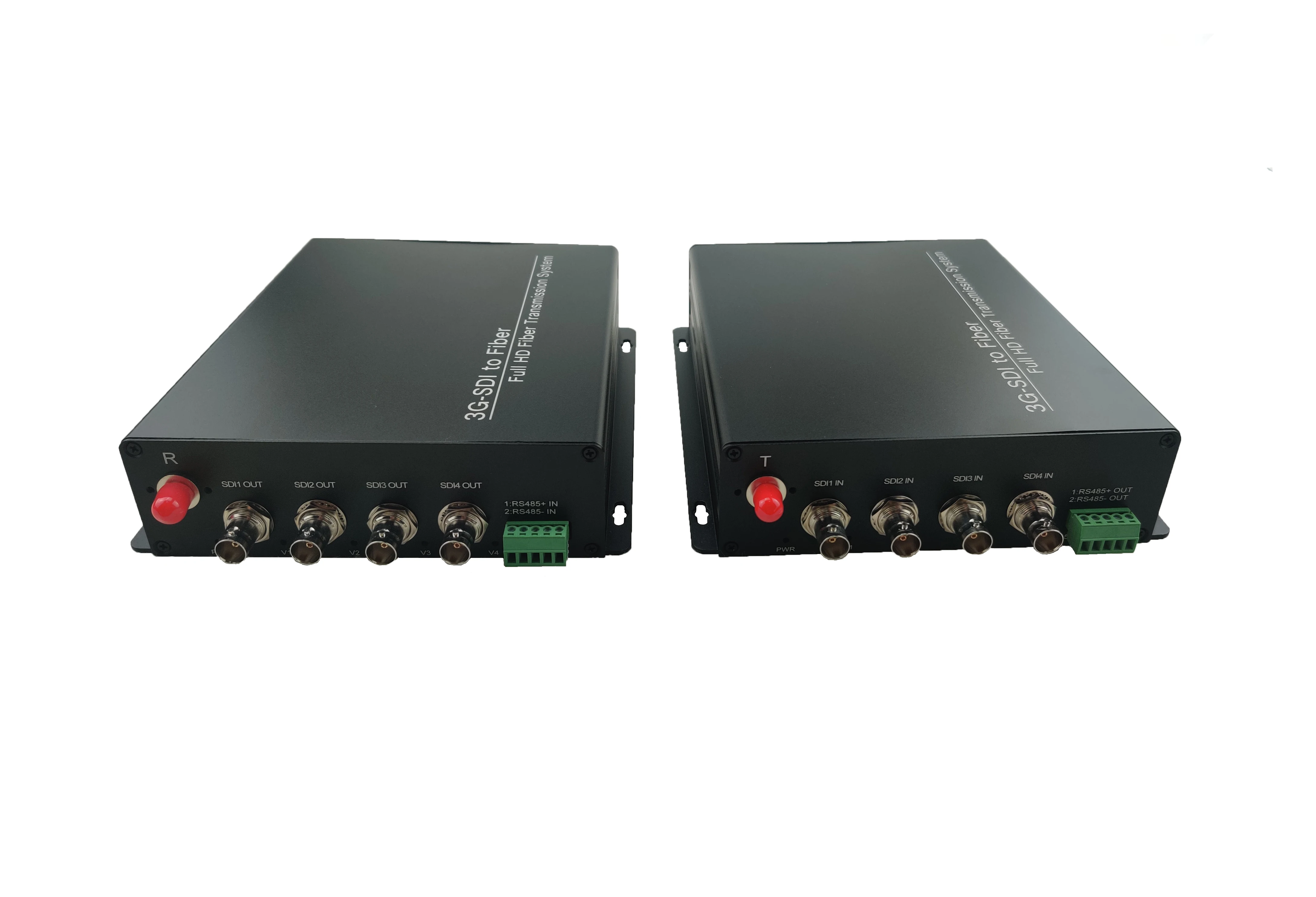 4 channel forward 3g sdi video and 1 channel reverse rs485 data over a fiber optic cable