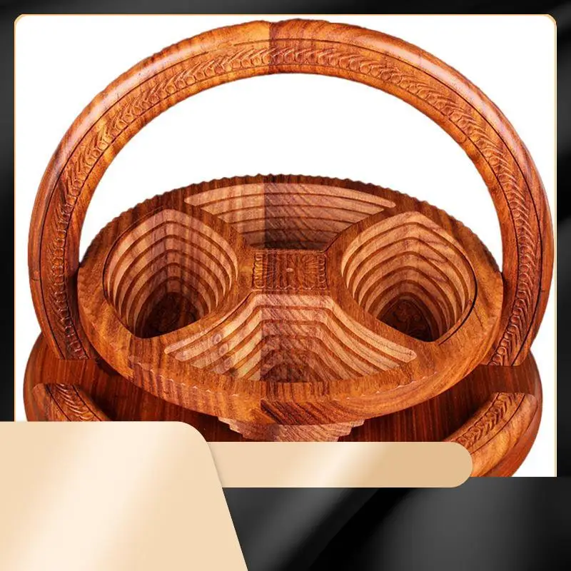 

X40A-Handmade Wood Carving Fruit Plate Wooden Fruit Basket Foldable Dried Fruit Basket Collapsible Bread Nuts Baskets
