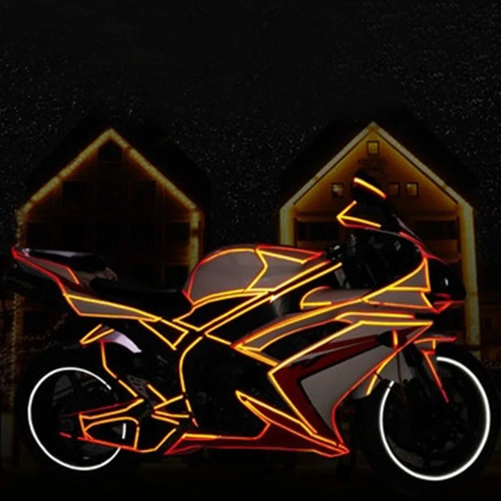 

2pcs Night Glow Bike Reflective Tape Waterproof Wheel Rim Sticker For Cycling Safety Warning Strip Silver Auto Interior