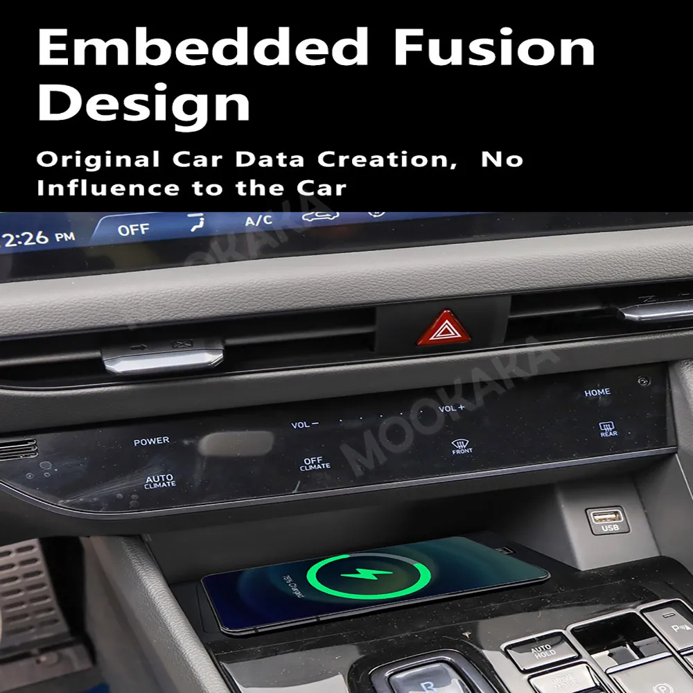 For Hyundai Sonata 2020 Quick QI Car Wireless Charger Fast Charging Intelligent Infrared Mobile Phone Dashboard