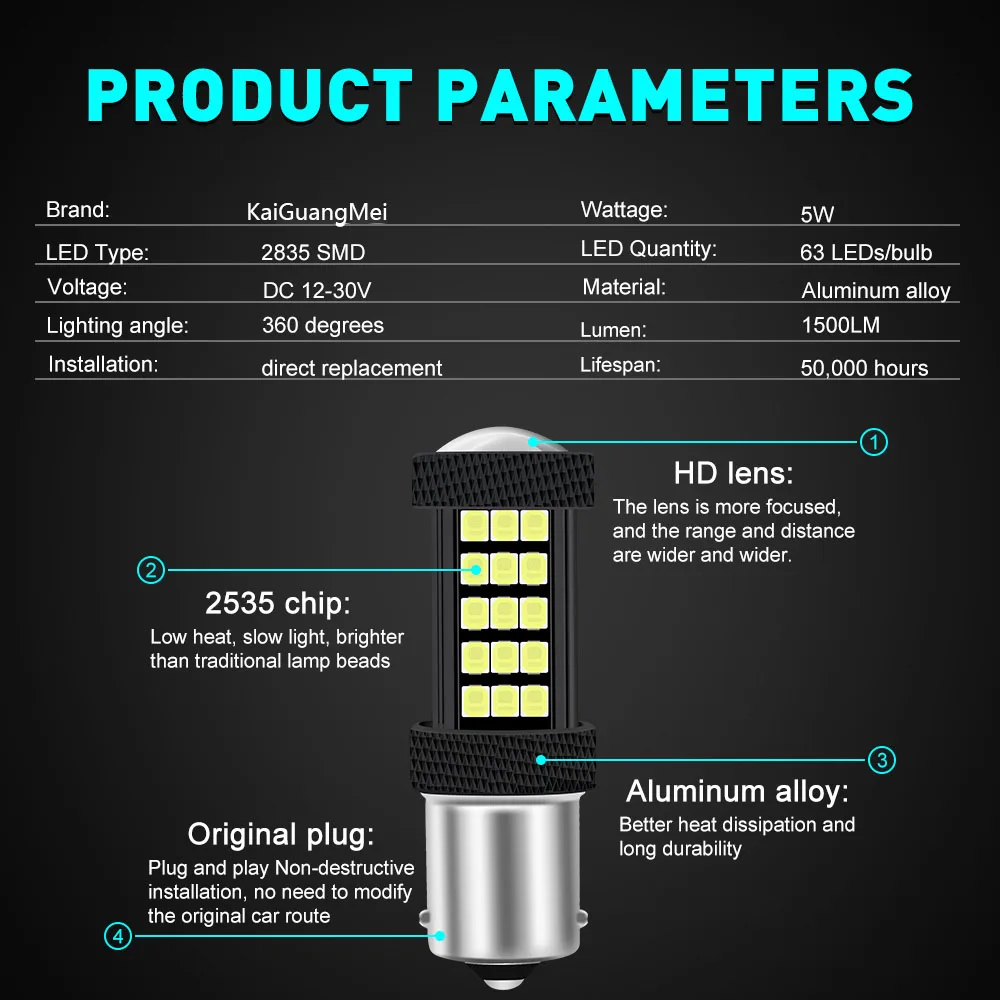 1PCS led 1157 py21w brake light 1156 ba15s p21w turn signal led lamp 2835 63 SMD t20 7443 led reversing light 7440 CAR LED LIGHT