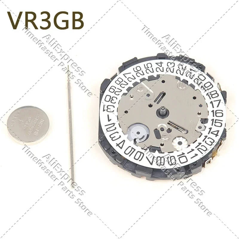 ใหม่และต้นฉบับญี่ปุ่น VR3GA การเคลื่อนไหว 6 มือ 3 นาฬิกาปฏิทิน VR3G ควอตซ์นาฬิกาซ่อมการเคลื่อนไหวเปลี่ยนชิ้นส่วน