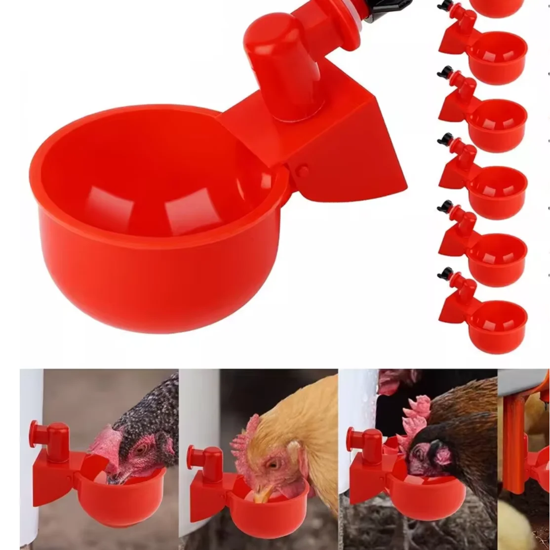 2/10 قطعة وعاء شُرب الدجاج مياه الشرب السمان الدواجن موزع مياه أوتوماتيكي بطة وحمام الحرة المدى الدجاج