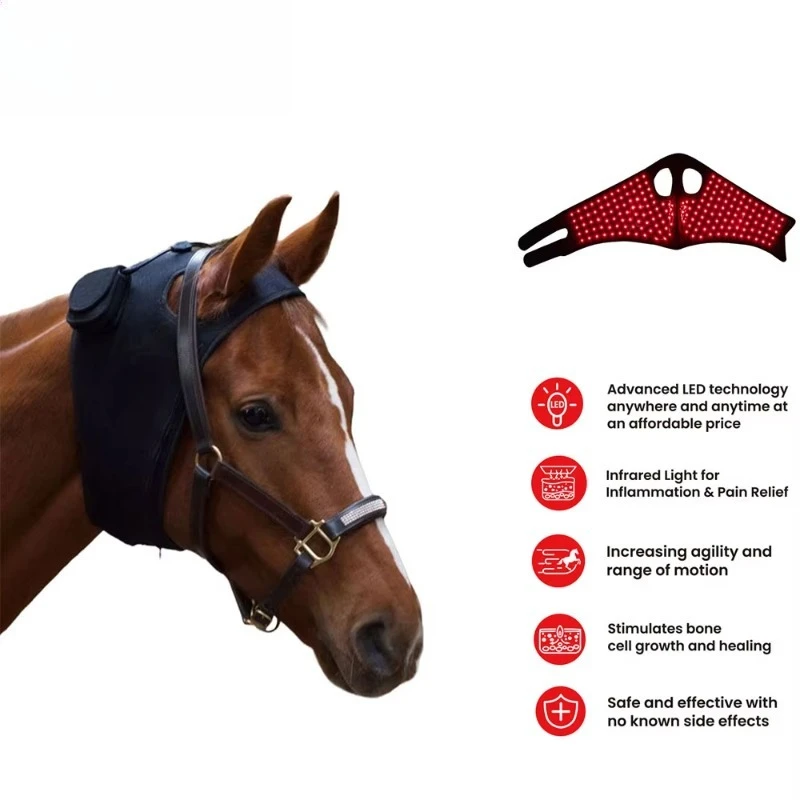 Equine Poll Cap Infrared Light for Horse Head Red Light Therapy Instrument  Horse Head Therapy Wrap Animal Care