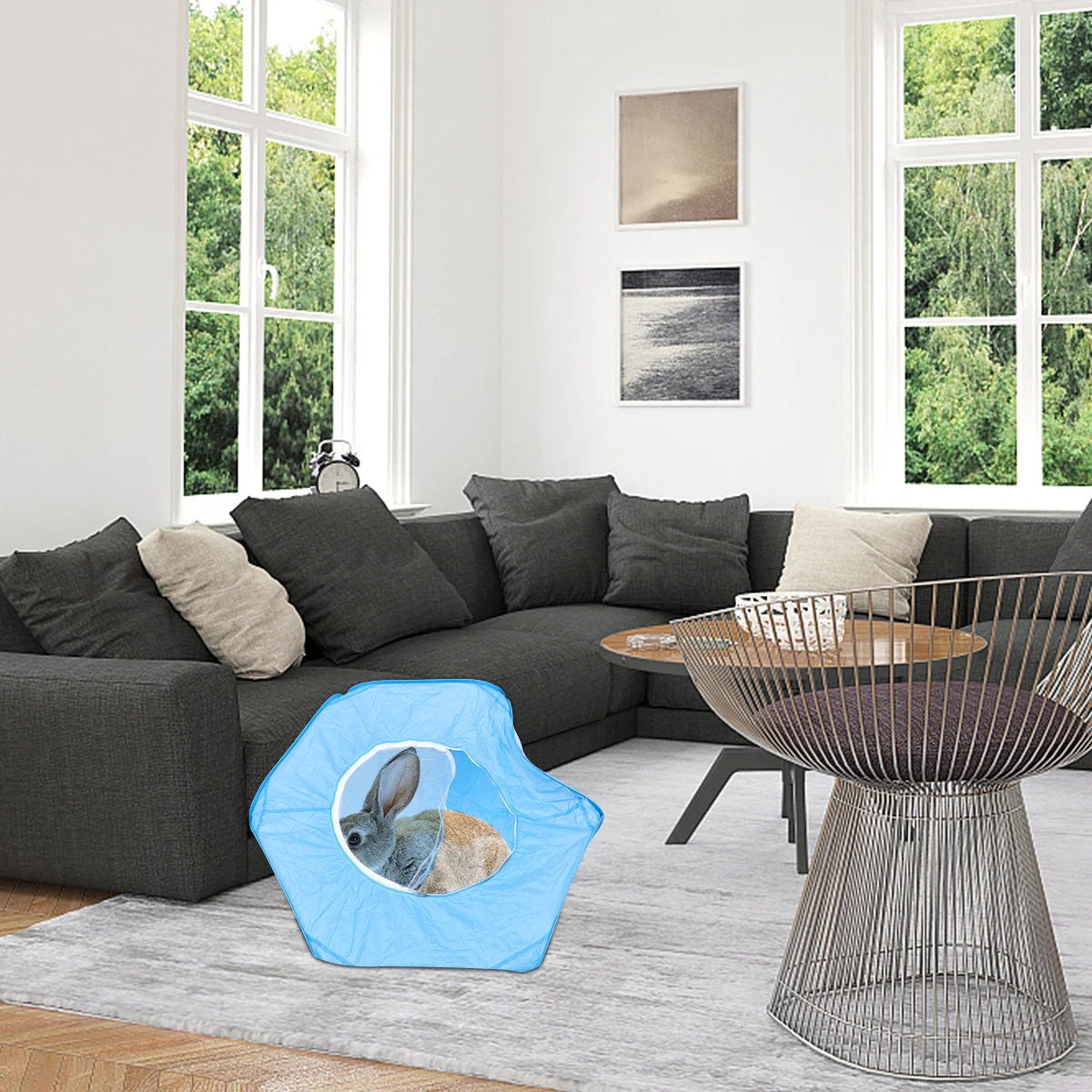 

Portable Game Fence For Hamster Guinea Durable Pet Playing Tent Outdoor Indoor Pet Supplies Blue Fence Tent