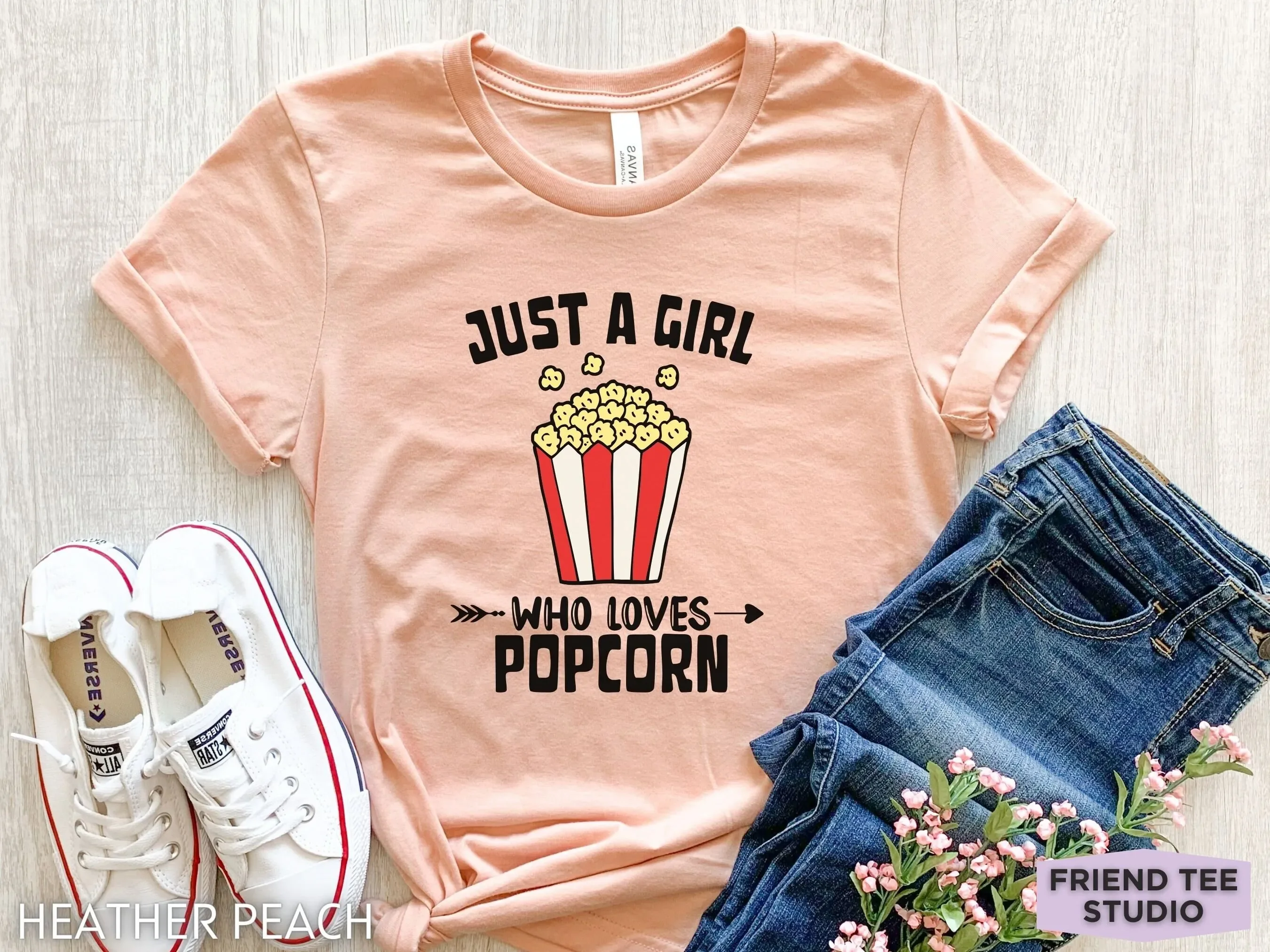Popcorn T Shirt Funny s Girls Movie Night Film Lover Theater Team