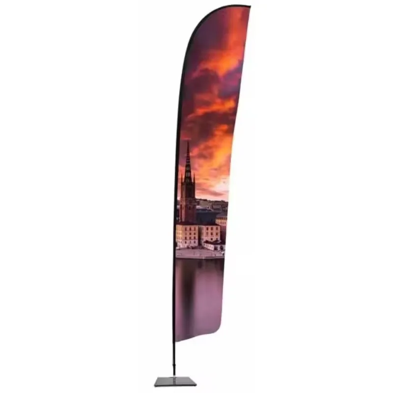 

【Hot】Cus-tom Outdoor Advertising Feather Flying Beach Bow Wind Flag