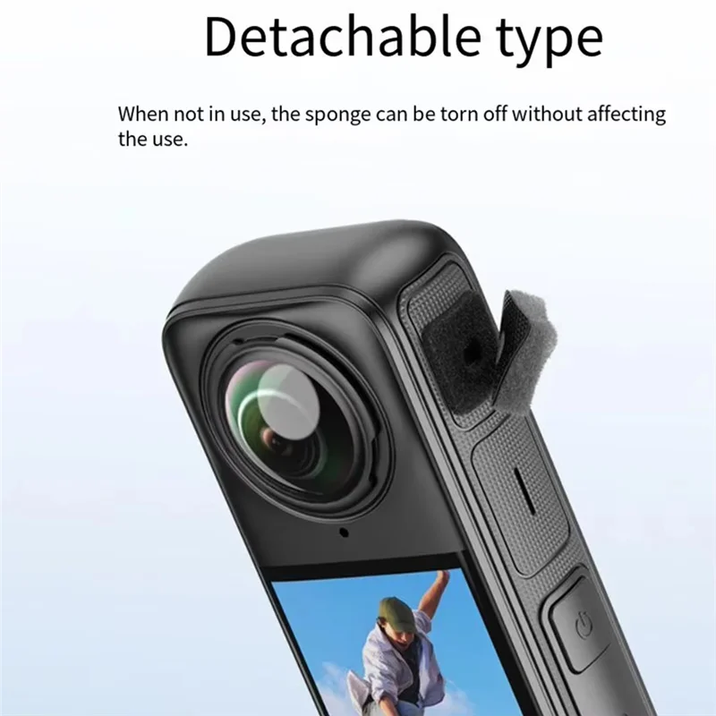 ABGQ Mikrofon do kamery Insta360 X4/ONE X3, osłona przeciwwietrzna, gąbka redukująca szumy, redukuje hałas