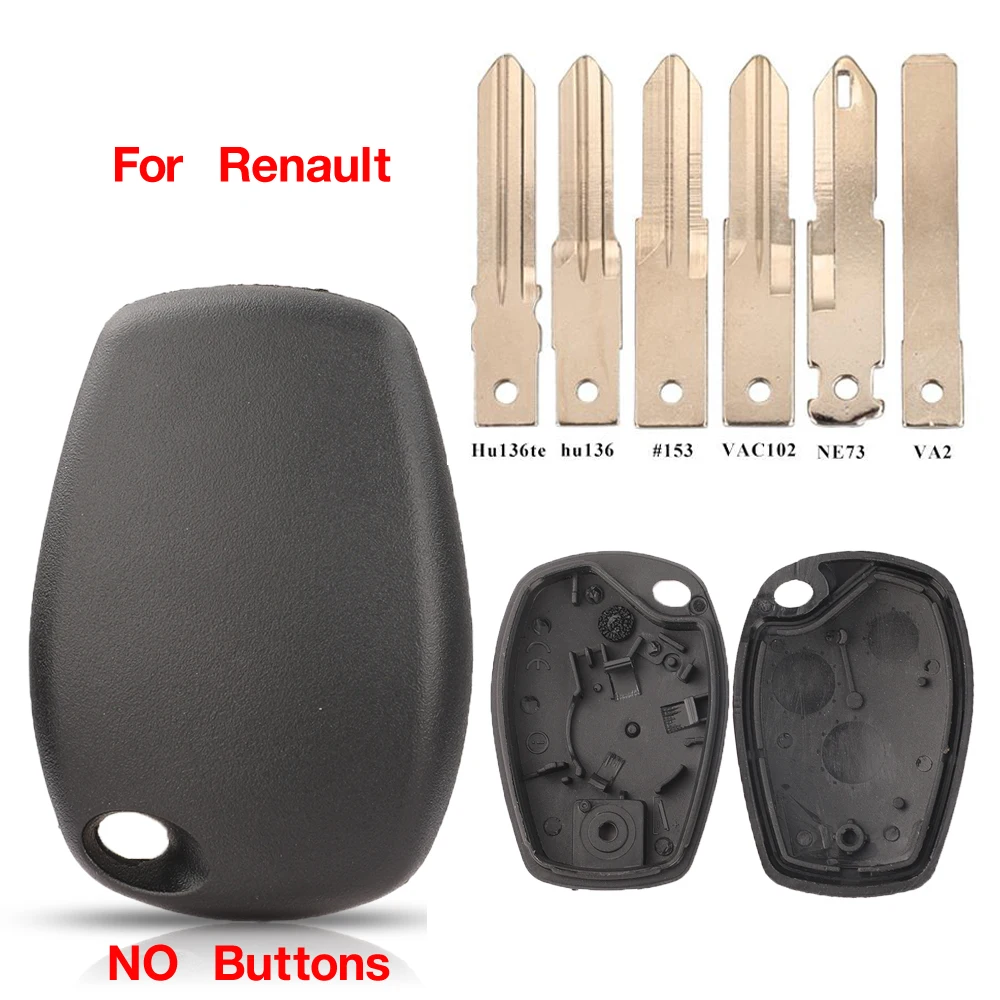 

jingyuqin NO Buttons Transponder Key Shell For Renault Logan Kangoo Duster Clio Twingo Modus Primastar Dacia Nissan Opel