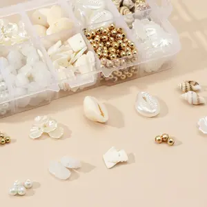 Handgefertigte Muschelimitation Perlenkette, Naturstein, Halsketten, Armbänder, Fußkaiser und andere Materialien, Seaside -Tourismus, DIY, 1 Box 6 Hauptverkaufsdekoration von Concha - №3