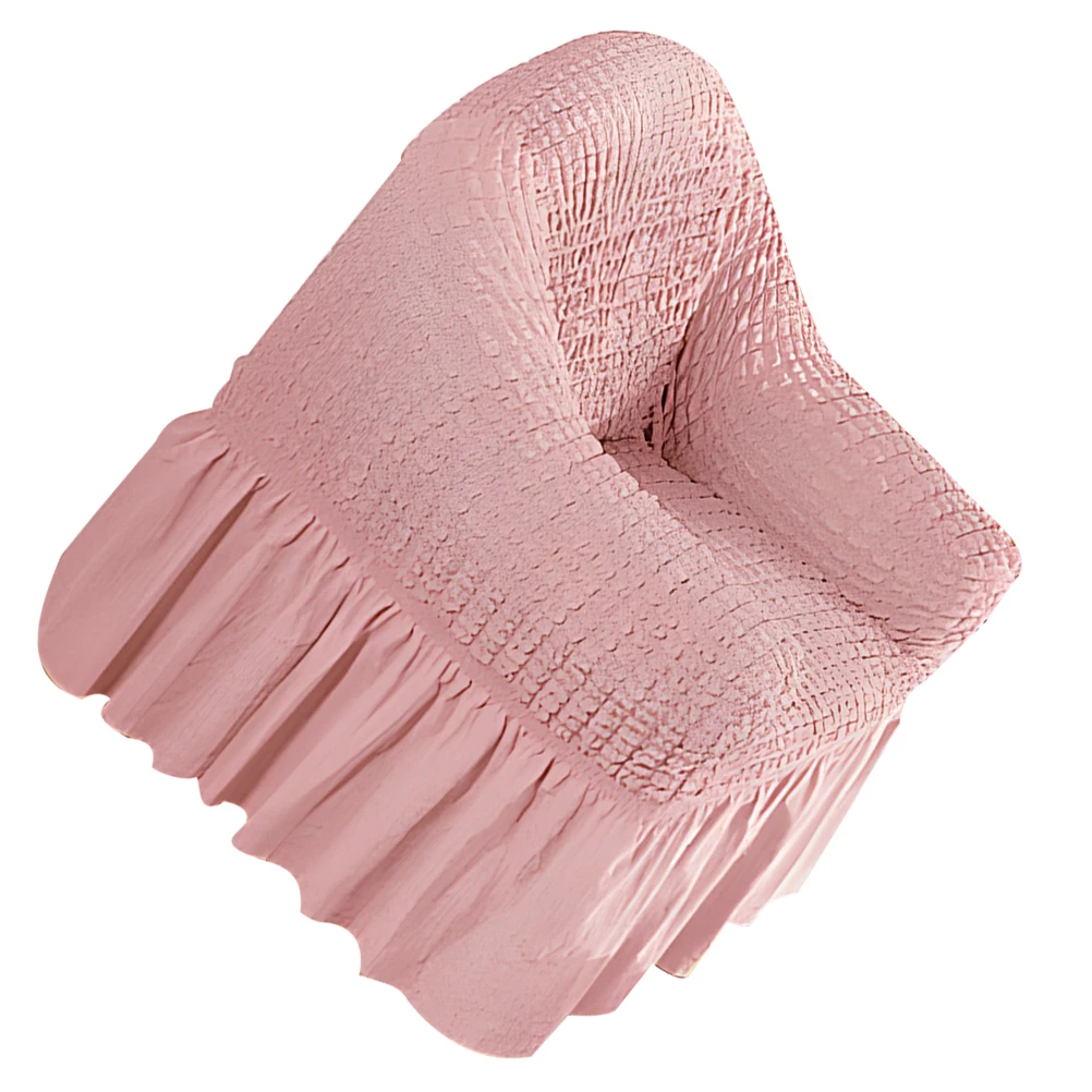

Pink Fabric Sofa Cover Elastic Hem Stretch Polyester Recliner Slipcover Single Seat Couch Protects Scratches Comfortable