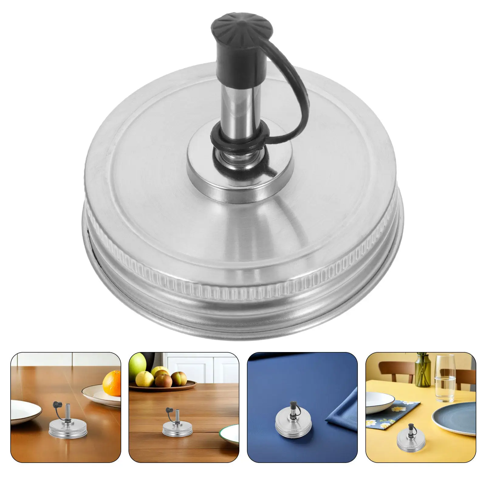 4Pcs Stainless Steel Jar Pour Spout Lid for 2.8 Inch Jars Oil Cruet Pour Spouts Olive Oil Vinegar Dispenser Lids