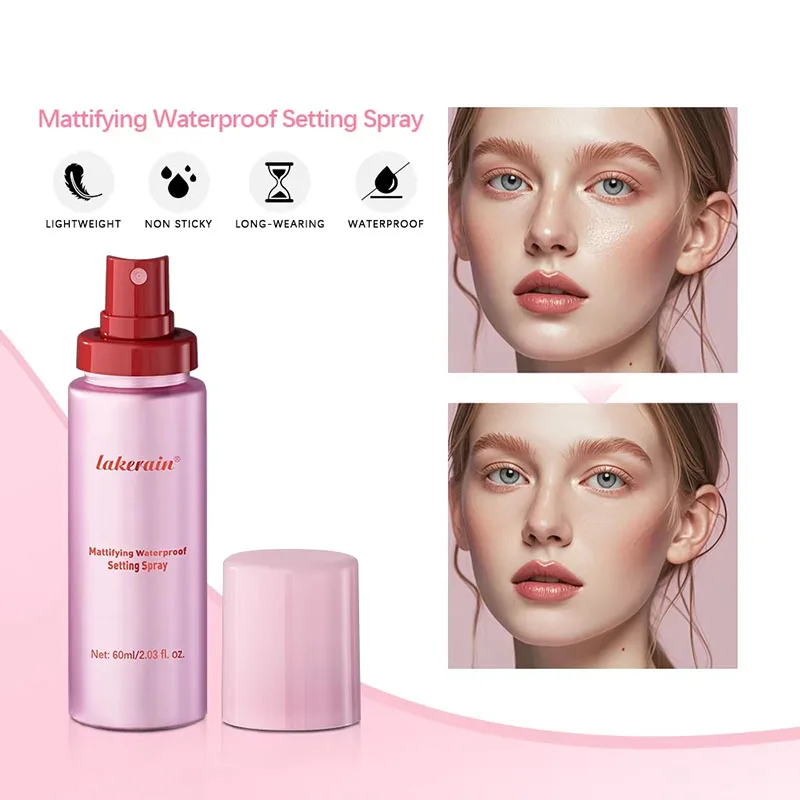Mattierendes, wasserfestes Fixierspray für glänzendes, mattes Make-up, Öl-Kontrolle, nicht klebend, wasserfestes Make-up-Fixierspray für alle Hauttypen