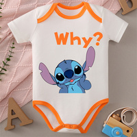 Pure Cotton Lilo&Stitch MINISO Clothe The Best Gift for My Sweetheart Baby Onesie Cute Print Bodysuit For 0 To 12 Months Newborn