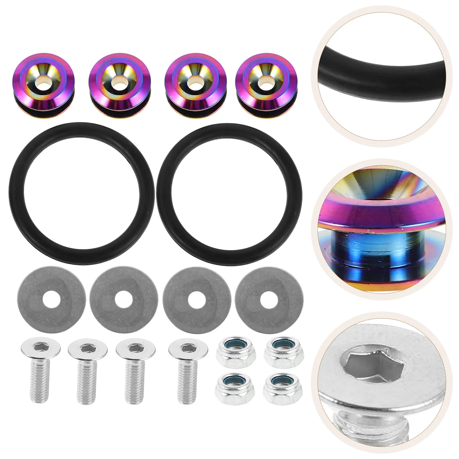 

1Set Durable Aluminum Alloy Bumper Washer Bolt Kit Front Rear Bumper Holder Clips Quick Release Fastener Quick Release Fastener