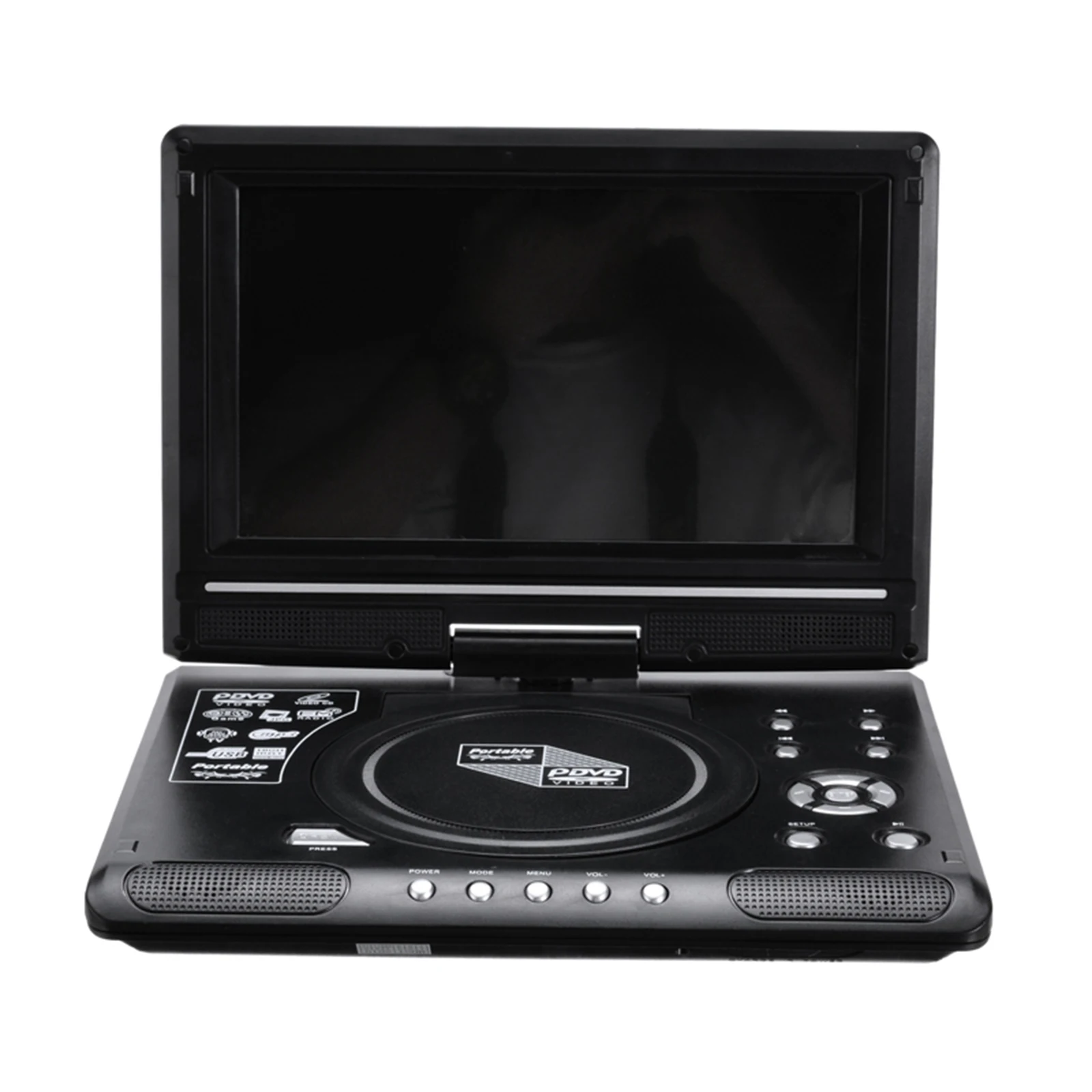 9.8 بوصة 16:9 شاشة عريضة 270 °   شاشة LCD قابلة للدوران، مشغل DVD لتلفزيون السيارة المنزلي، محمول VCD مدمج، عارض MP3 مع وظيفة الألعاب