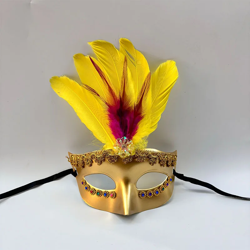 

Masquerade Ball Mask Decorative Venetian Feather Mask Women’S Prom Mask Intricate For Halloween Party Prom Mardi Gras