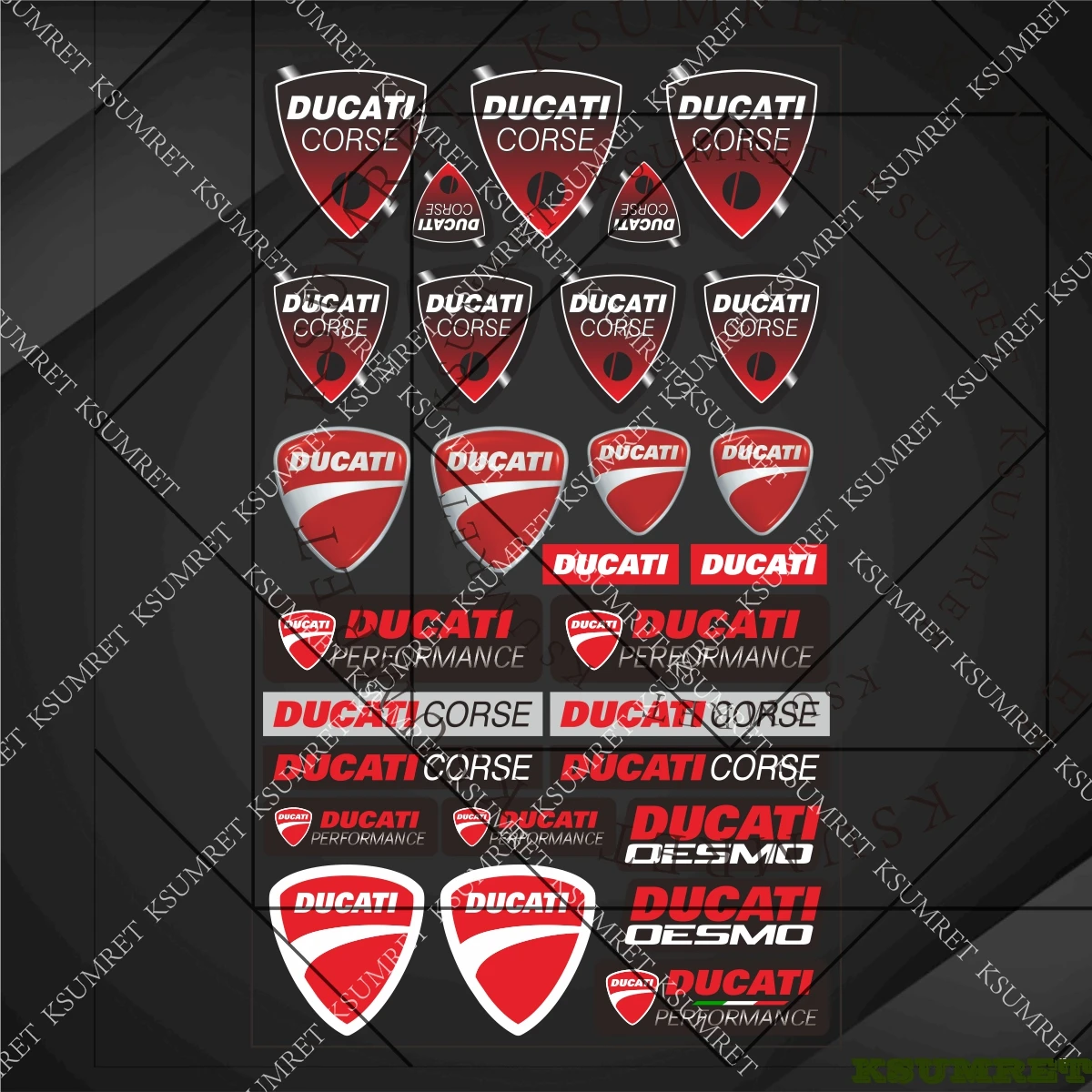 

Виниловые наклейки для мотоциклов Ducati, комплект наклеек на бак с логотипом