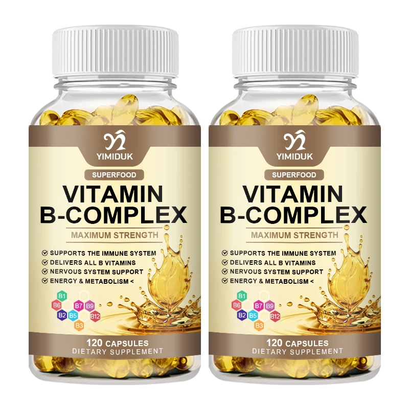 

Комплексные капсулы витамина Б (B12 B1 B2 B3 B5 B6 B7 B9 Folic Acid & Biotin) Снимают стресс, поддерживает лучший настроение, повышает иммунитет