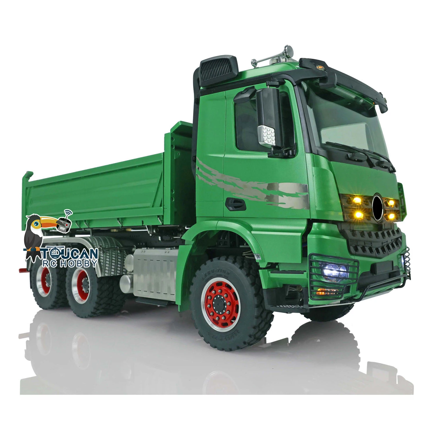 

LESU 1/14 RC Hydraulic Dumper 3Axles 3-way Tipper Radio Control Dump Truck TOUCAN DIY Vehicle Cars Model Toys With Light Sound