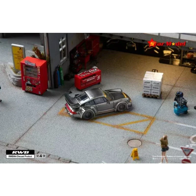 1:64 Star Rwb 964 Gt Ruw Koper Titanium Diecast Diorama Auto Modelcollectie Miniatuur Speelgoed