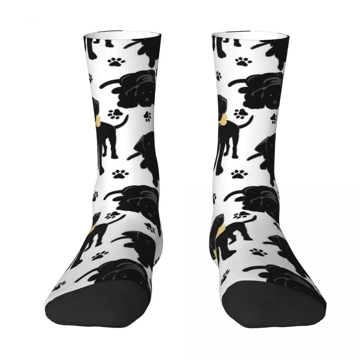 Black Labrador Retriever Puppies Dog Socks Autumn Pet Animal Stockings Funny Unisex Men Socks Running Anti Bacterial Socks