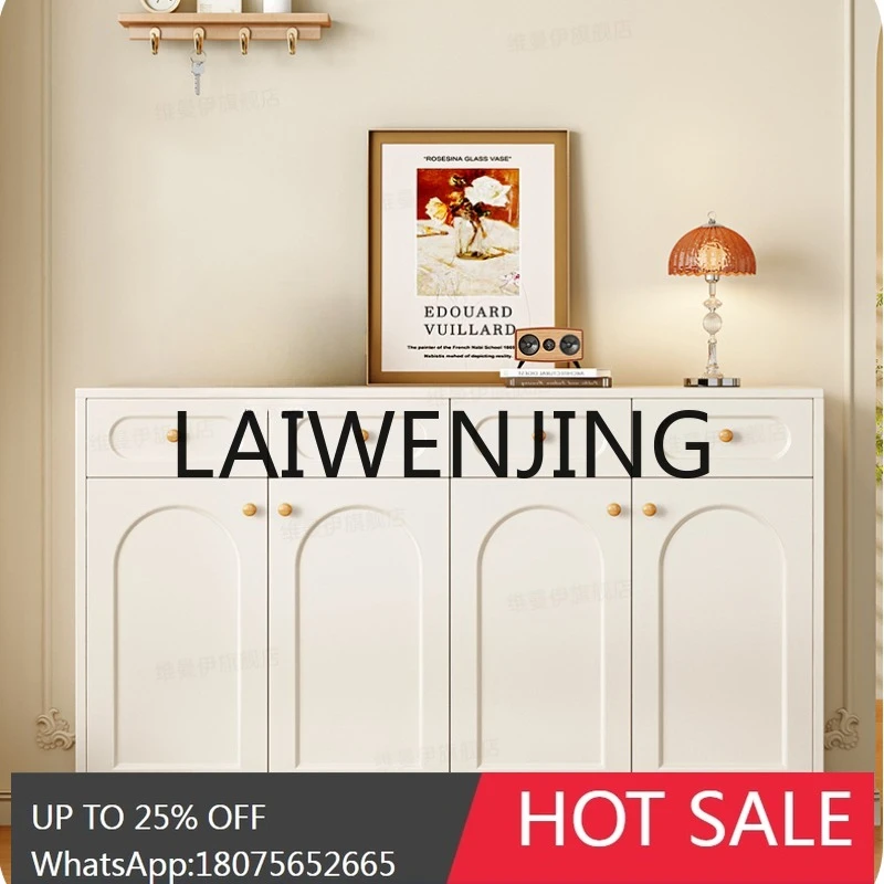 Solid Wood Shoe Cabinet Household Large Capacity Multi-Layer Entrance Indoor Wall-Mounted Door Storage Cabinet Shoe Rack