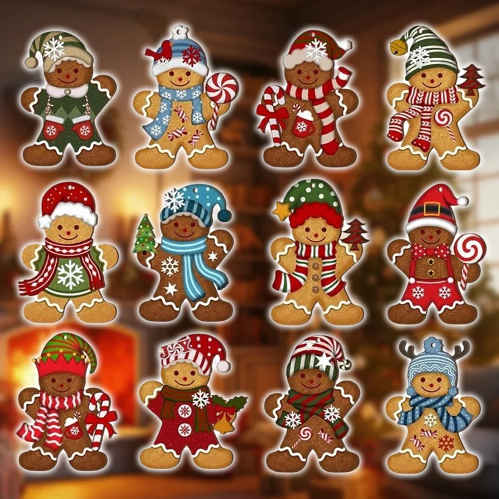 New Year Christmas Ornament Wooden Hanging Pendants Gingerbread Man Xmas Tree Christmas Tree Decorations For Home Navidad