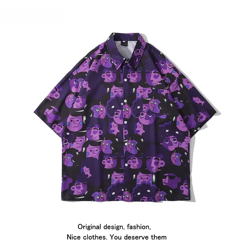 

Summer Floral Loose ort Sve Women's irt Vintage Retro Sle Versatile Streetwear for Couples Youthful Trend Stand Fit