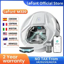 Lefant M320 Robot Vacuum Cleaner with Mop, 6000Pa Powerful Suction, Super Slim, Visible Dustbin, Carpet Detection,White