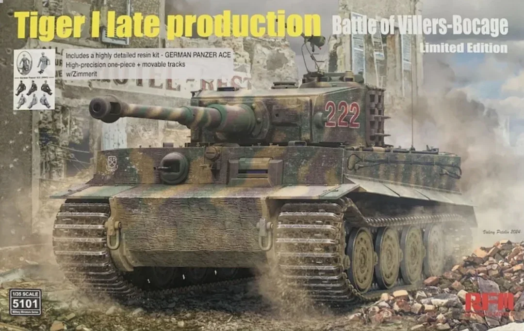 

Ryefield model Plastic Assembly Scale Model Kit 5101 1/35 Tiger I Late Production Battle of Villers-Bocage Limited Edition