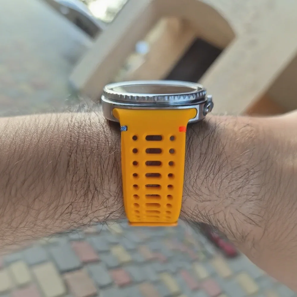 تصميم حزام لساعة سامسونج جالاكسي 8 40 مللي متر/44 مللي متر حزام الساعات قابل للتعديل سيليكون جديد معصمه ساعة جالاكسي 8 الملحقات الكلاسيكية