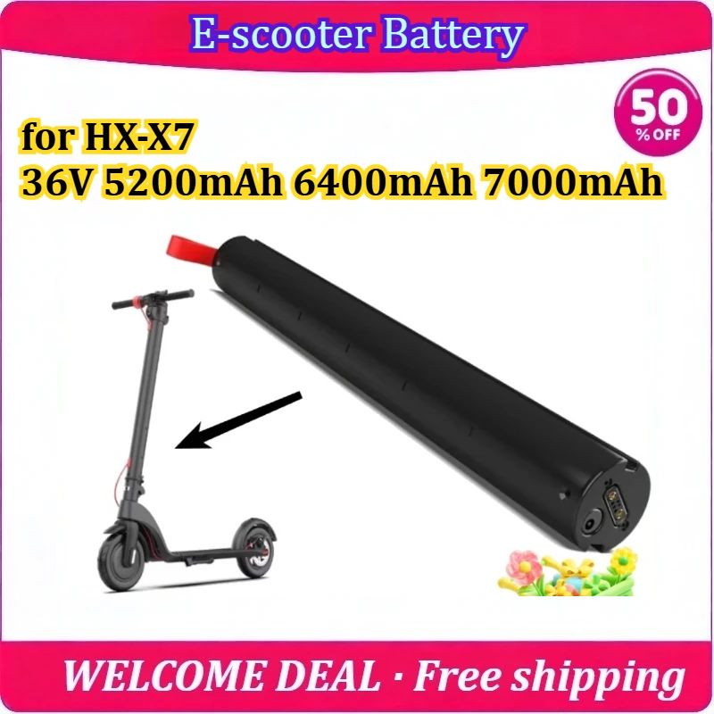 [Nuevo] Batería de Repuesto Dedicada para Scooter Eléctrico HX-X7, Batería de 36V 7000mAh de Gran Capacidad