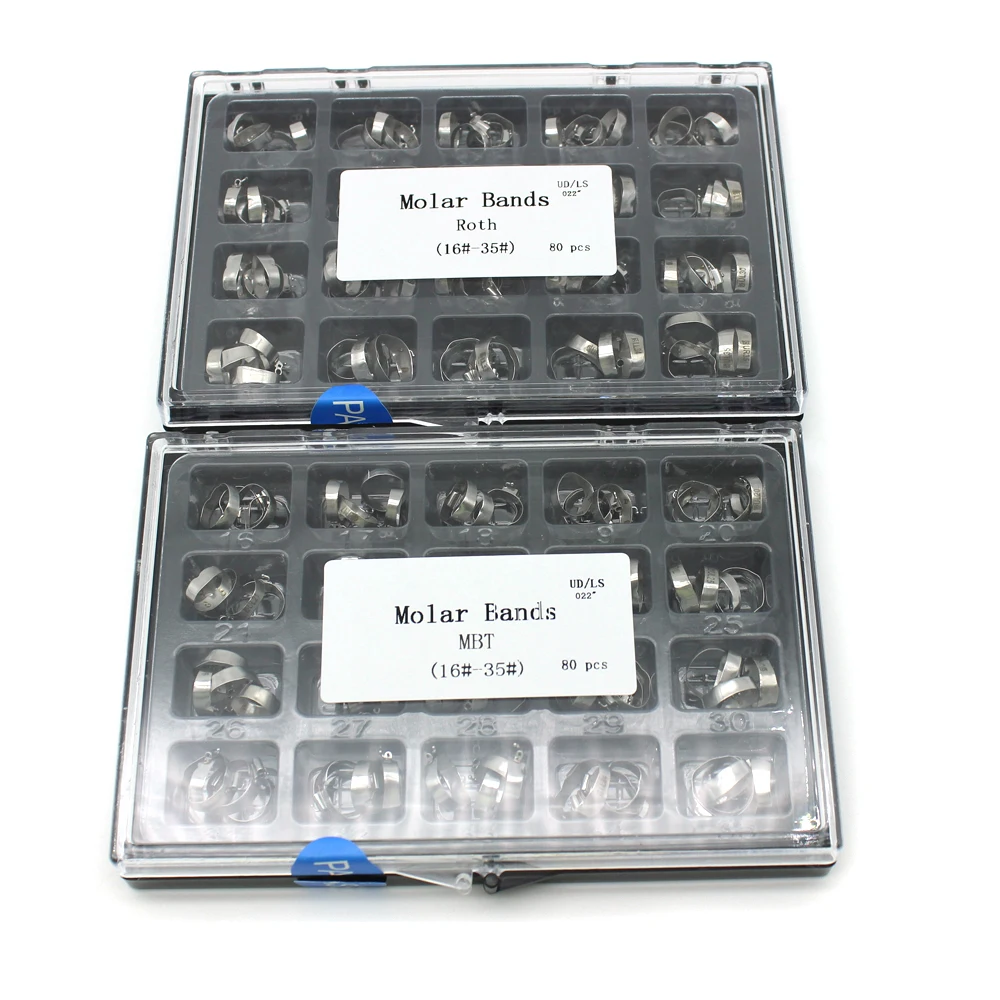 80 Pcs/Box Stainless Steel Dental Orthodontic Bands with Buccal Tube First Molar Roth/MBT 022\
