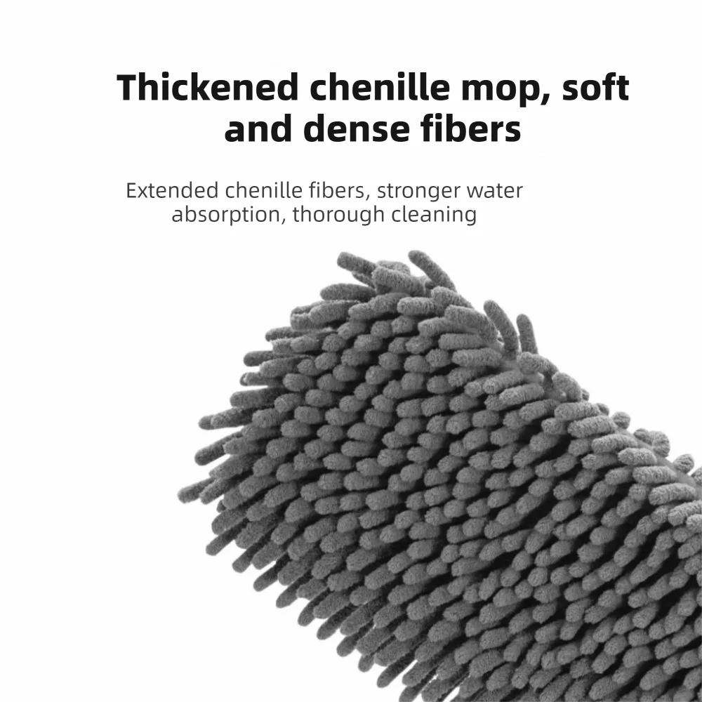 Absorbent Water Chenille Self-Cleaning Flat Mop Self Wringing Heavy Duty Chenille No Hands Wash Flat Mop Washable Large Flat Mop